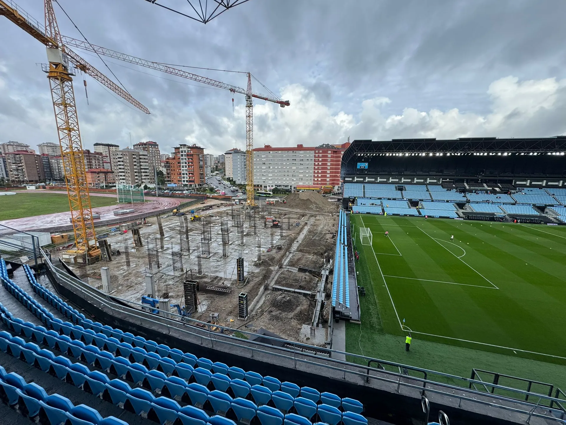 Obras de remodelación de la Grada de Gol en el Estadio de Balaídos