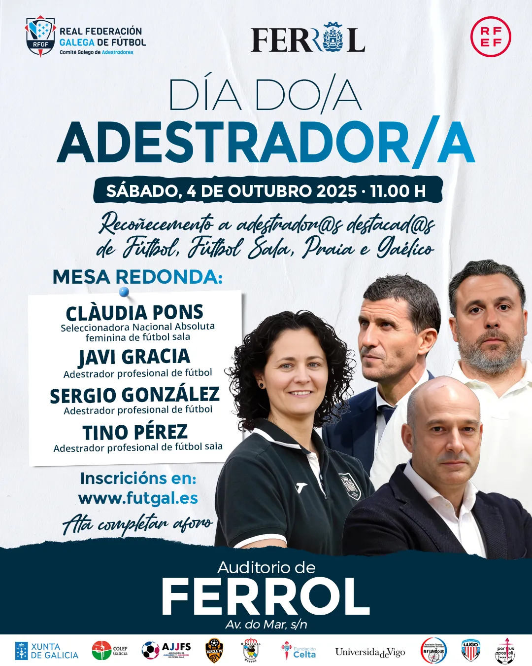 ⚽ Ferrol fútbol: cuatro entrenadores de élite se dan cita en el "Día do Adestrador" 🎯