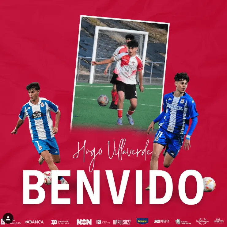 Hugo Villaverde regresa al Arosa SC tras su paso por el RC Deportivo