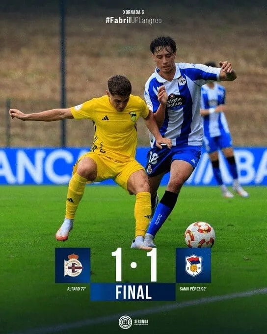 El Fabril se deja dos puntos en el descuento ante el Langreo (1-1)