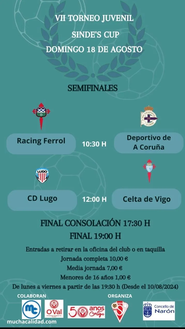 El mejor fútbol base gallego se da cita en la VII Sinde’s Cup con las canteras de los "cuatro grandes"