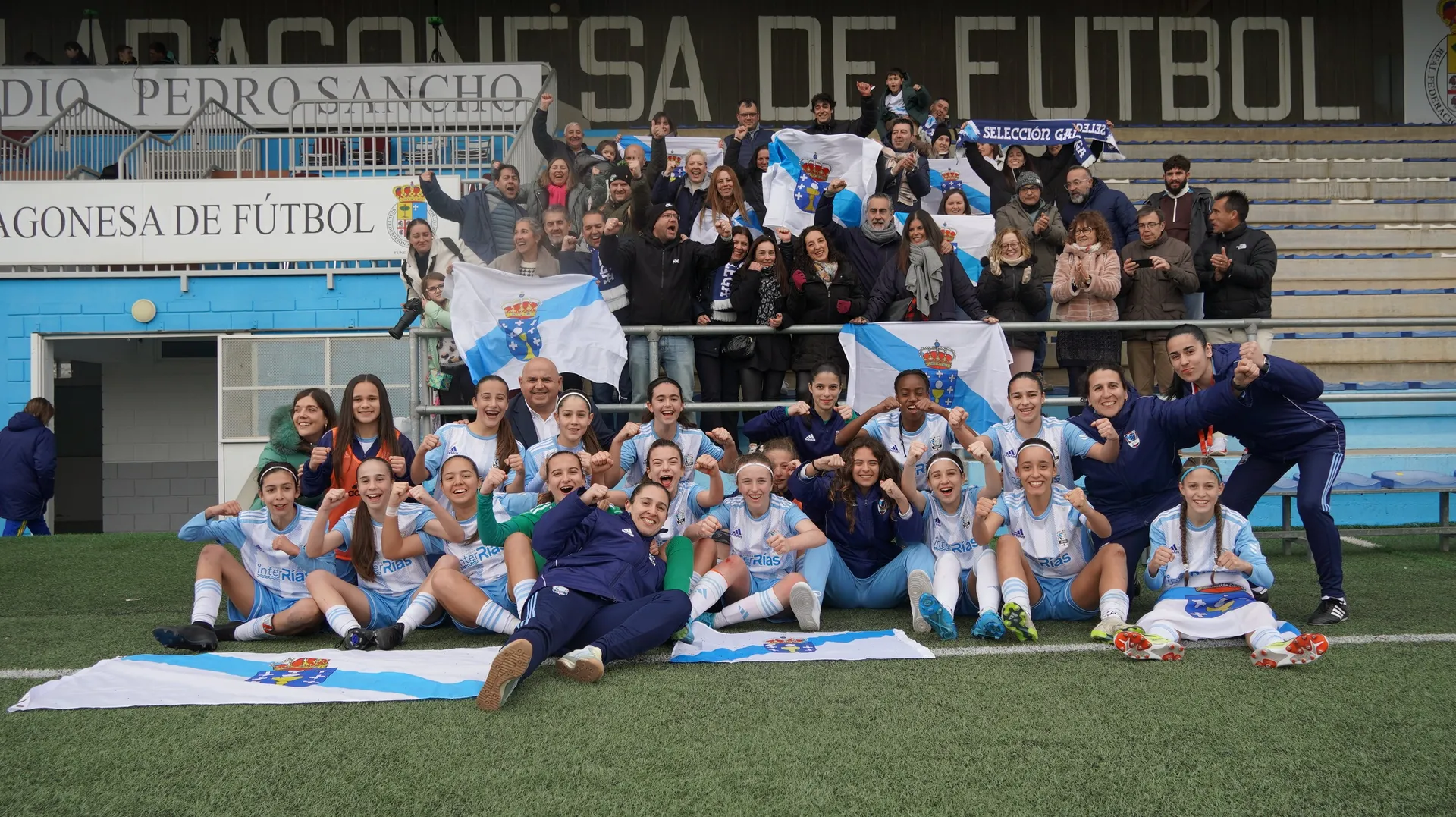 Galicia brilla en Zaragoza: empate de la sub 14 ante Cataluña y goleada de la sub 16 contra Cantabria