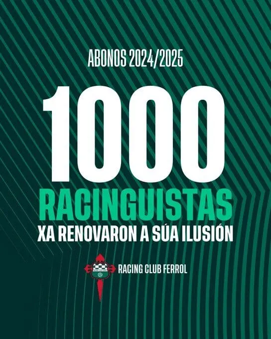 Algo más de 1.000 aficionados del Racing de Ferrol renuevan su abono en el primer día de campaña