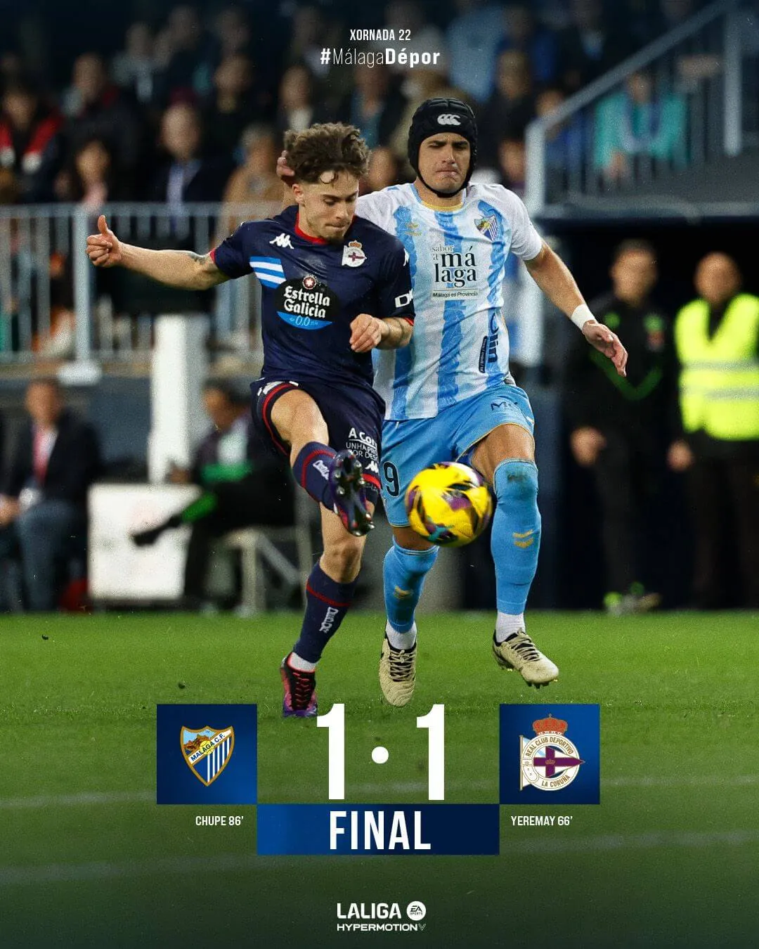 El Deportivo empata frente al Málaga en un partido en el que mereció más