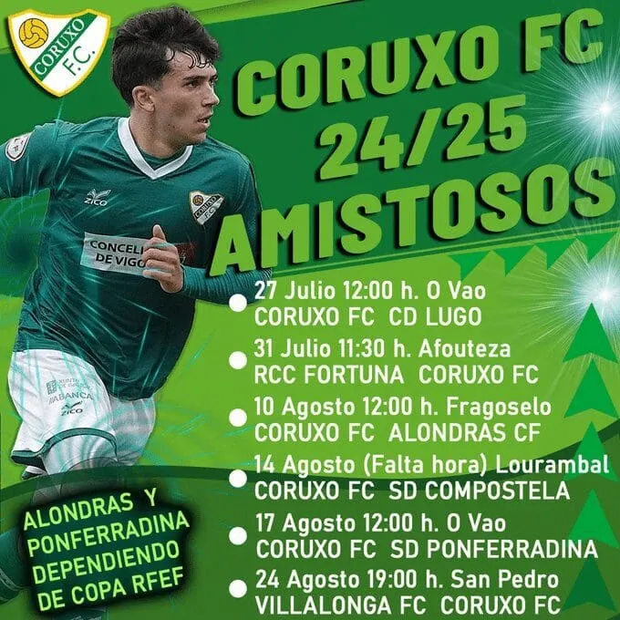 El Coruxo confirma 6 amistosos y una nueva incorporación