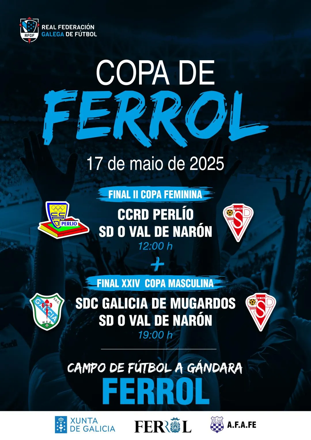 Ferrolterra se cita con el fútbol: este sábado, doble final de la Copa en A Gándara