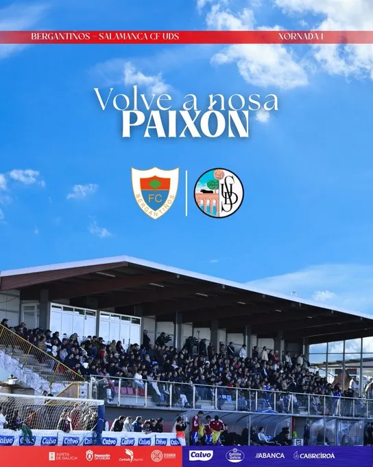 🔴⚫ Duelo de altura en As Eiroas: el Bergantiños recibe al Salamanca UDS con la ilusión por las nubes ⚽🔥