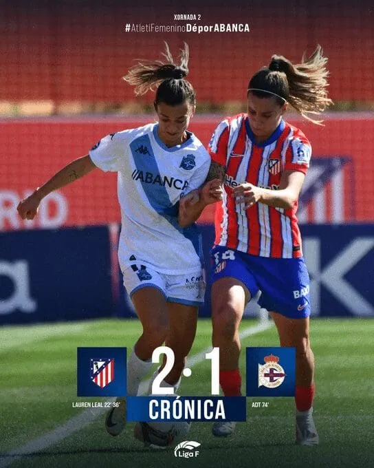 El Deportivo cae 2-1 ante el Atlético de Madrid en un duelo marcado por la polémica arbitral