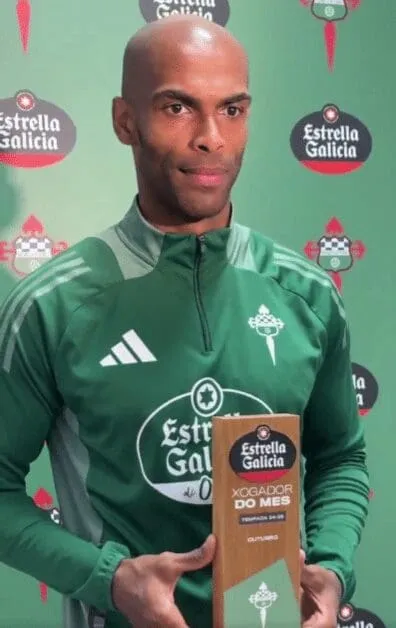 El brasileño Naldo, pilar del Racing Club Ferrol, se alza como Jugador Estrella Galicia de Octubre