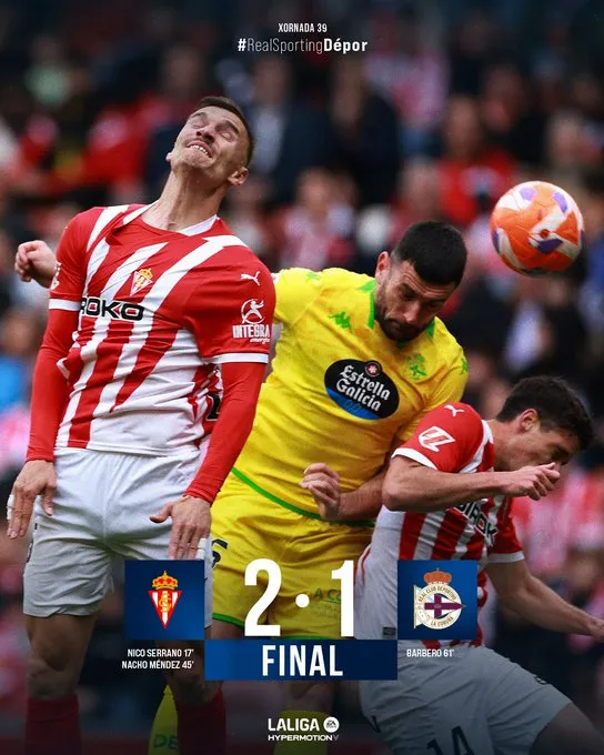 El Dépor reacciona tarde y se queda sin premio ante un Sporting más certero (2-1)