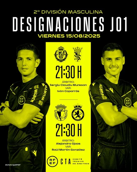 🔥 Árbitros a escena: así se calienta el arranque de la Segunda División 💥