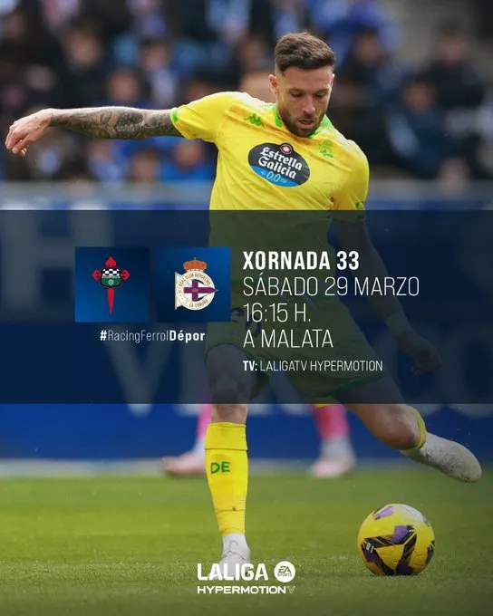 Cita marcada en rojo para Racing y Deportivo: sábado 29 de marzo a las 16:15 horas en A Malata