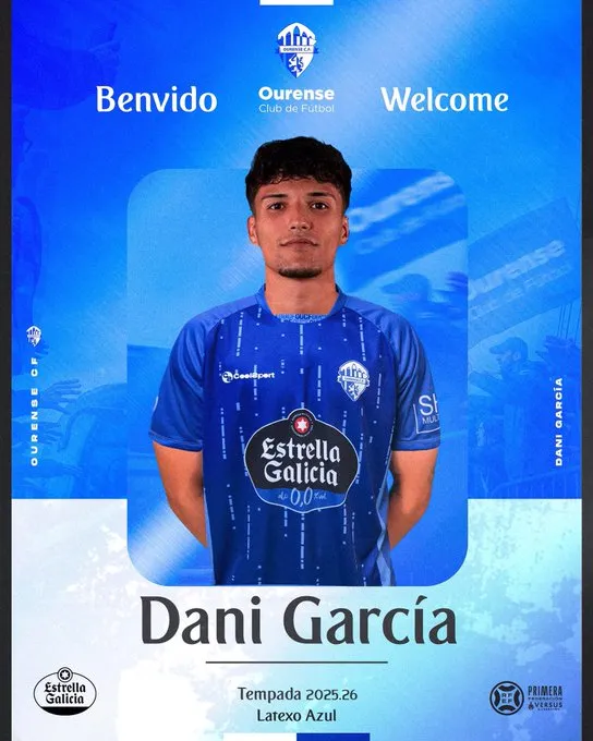 🔥 ¡Dani García vestirá de azul! El Ourense CF ficha músculo y talento para su centro del campo 💪💙