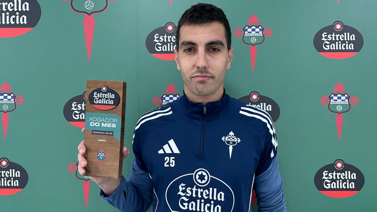 Lucas Diaz, jugador Estrella Galicia del Racing Club Ferrol en abril