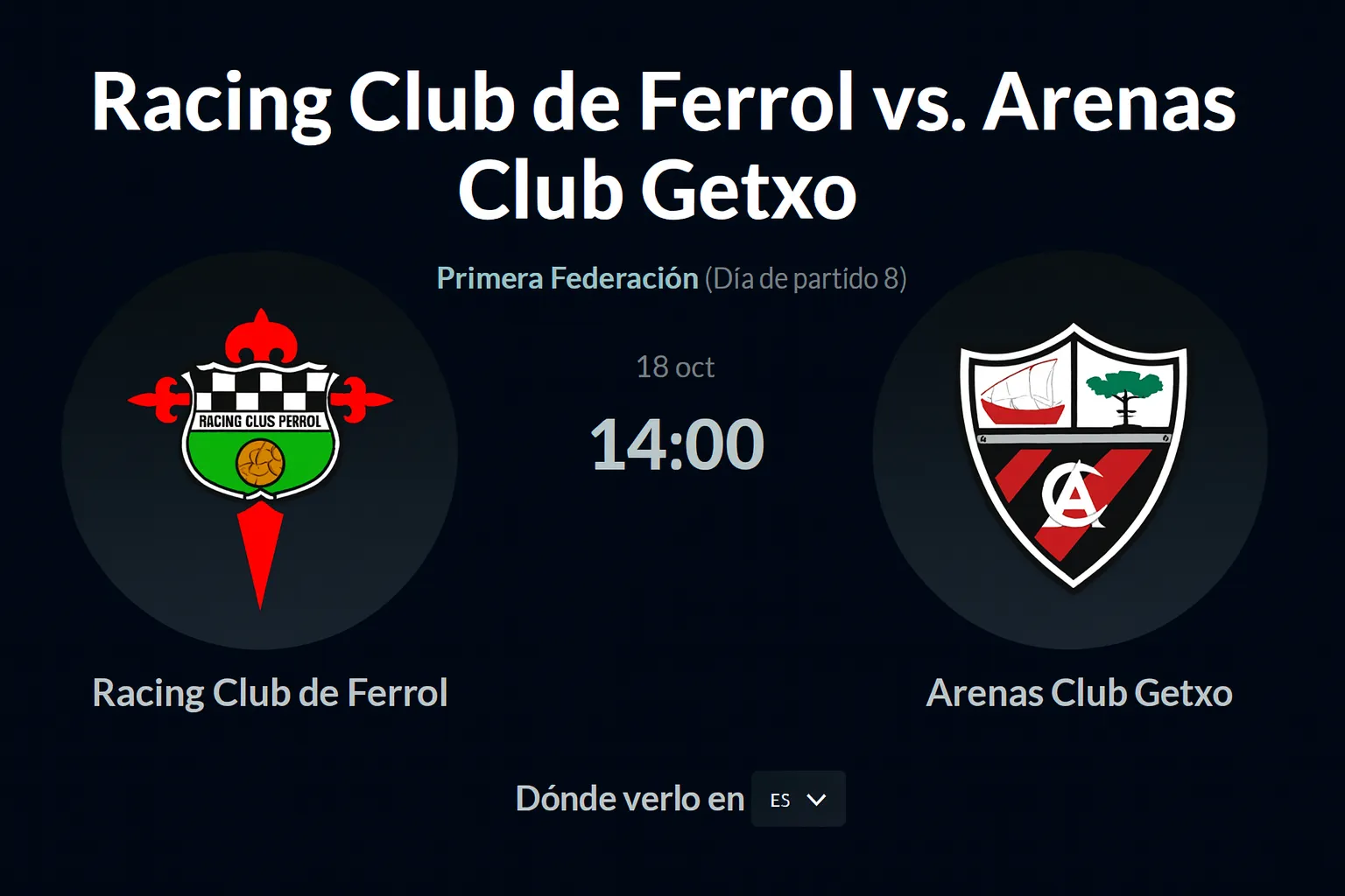 🔥 ¡Partidazo en A Malata! Racing de Ferrol vs Arenas de Getxo: hora, canal y cómo verlo en directo 📺⚽
