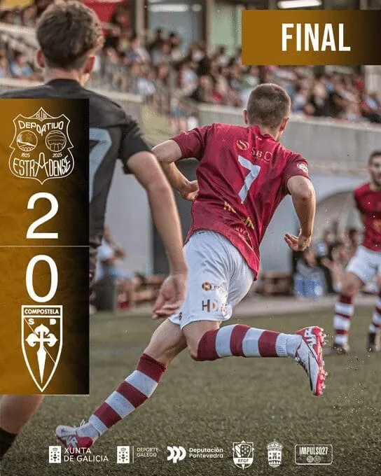 El Estradense domina al Compostela en su penúltima prueba de pretemporada
