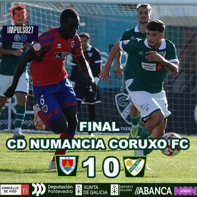 El Coruxo cae por la mínima ante el líder, pero compite con dignidad en Los Pajaritos (1-0)