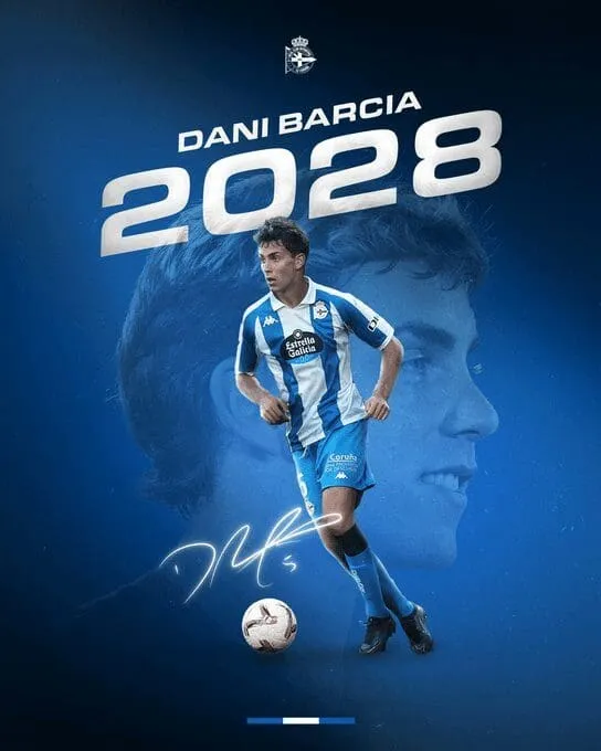 ⚪ El Deportivo blinda a Dani Barcia: renovación hasta 2028 para un pilar del futuro blanquiazul