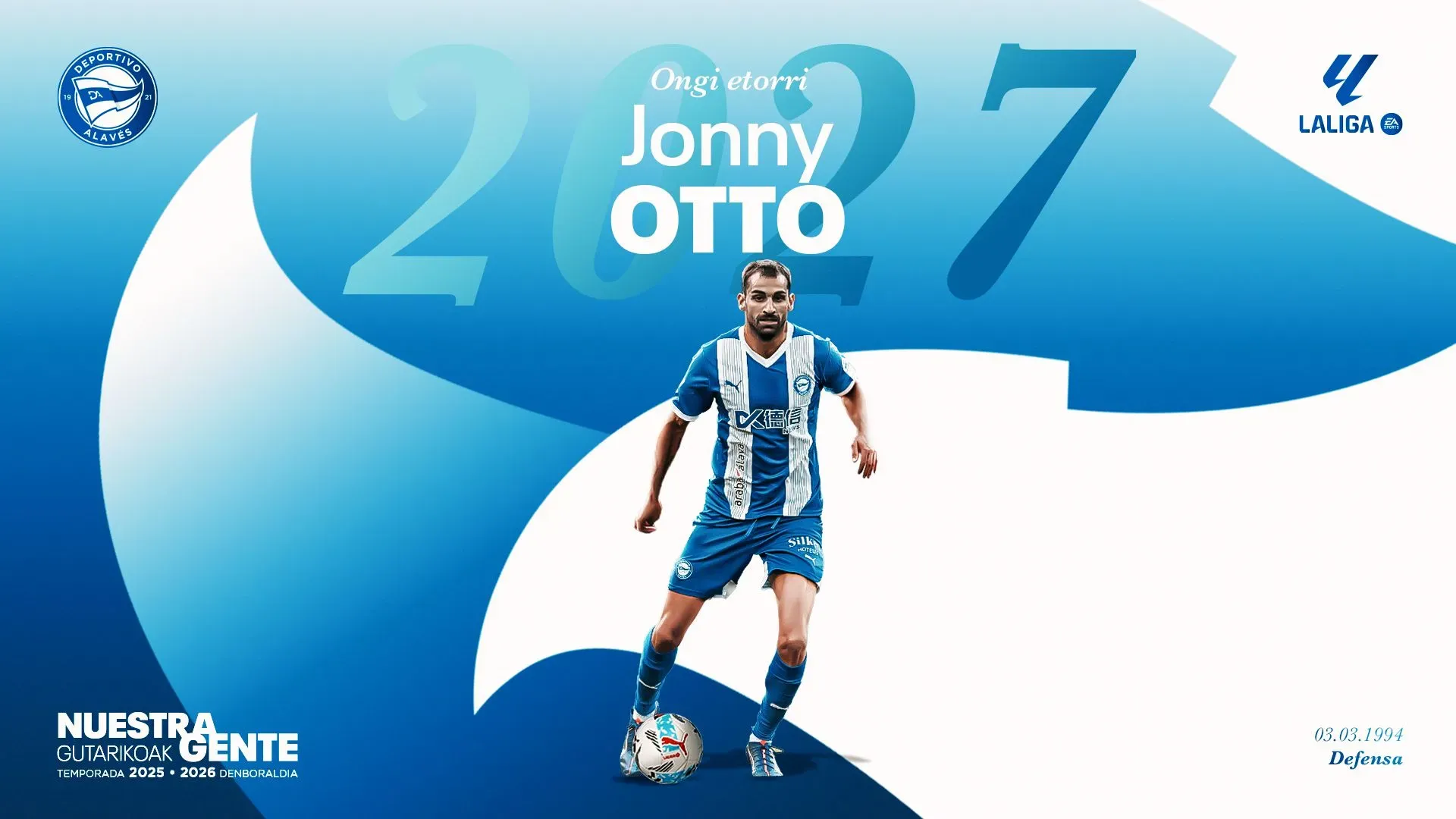 🔥 ¡Fichajazo en Vitoria! El gallego Jonny Otto se viste de albiazul hasta 2027 💪🇪🇸