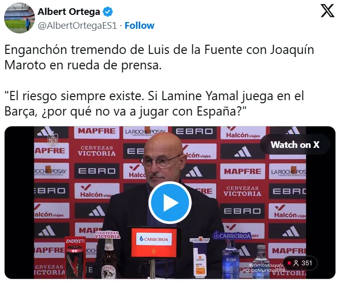 ⚡️Tensión al rojo vivo entre Luis de la Fuente y Joaquín Maroto en plena rueda de prensa