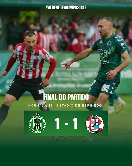 El Arenteiro se agarra al empate ante el Zamora y acaricia la salvación (1-1)