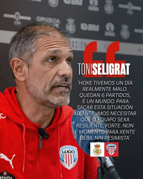 Seligrat resiste al frente del Lugo pese a la tormenta de resultados
