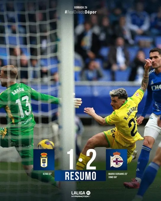 El Deportivo asalta el Tartiere con la pizarra y un gol agónico de Ximo Navarro