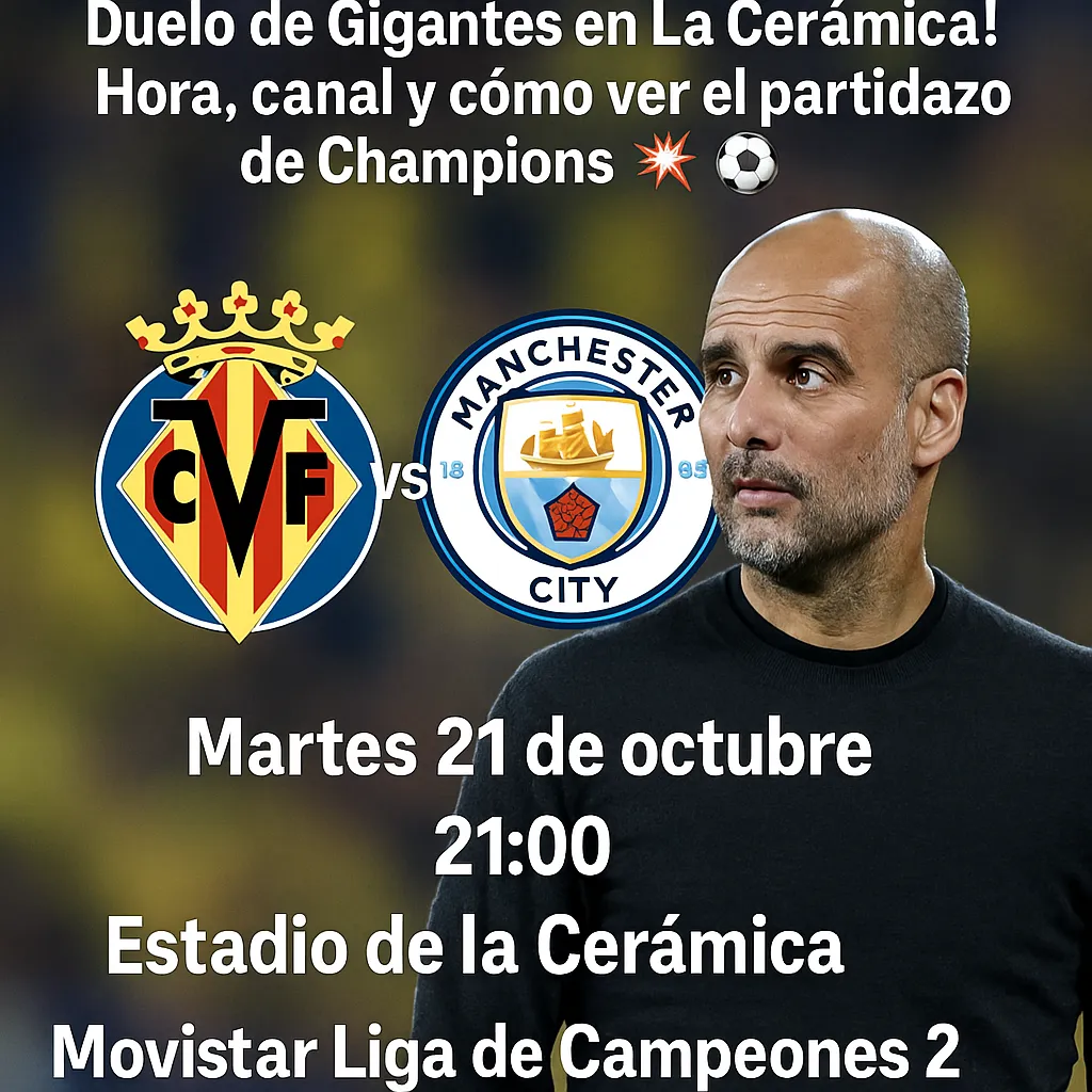 🕘 1. “¡Noche de Champions! Villarreal vs Manchester City: hora, canal y cómo ver EN DIRECTO el partidazo desde La Cerámica 🔥⚽”