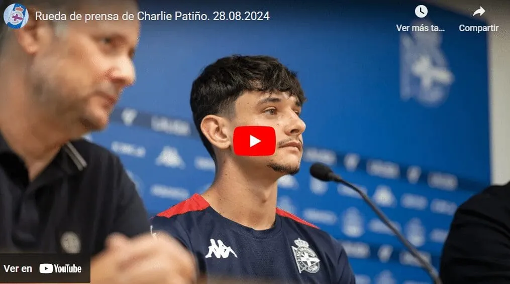 Charlie Patiño, orgulloso de vestir la blanquiazul del Deportivo