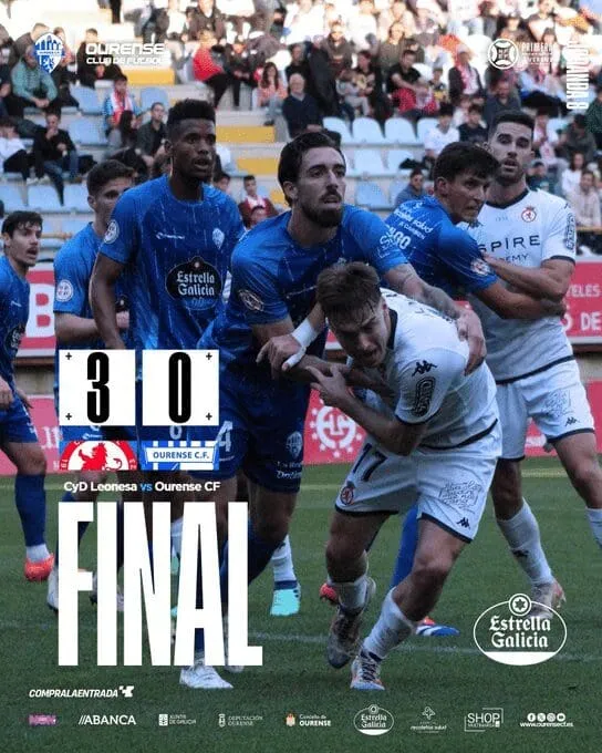 El Ourense CF lucha sin premio ante una Cultural imparable (3-0)