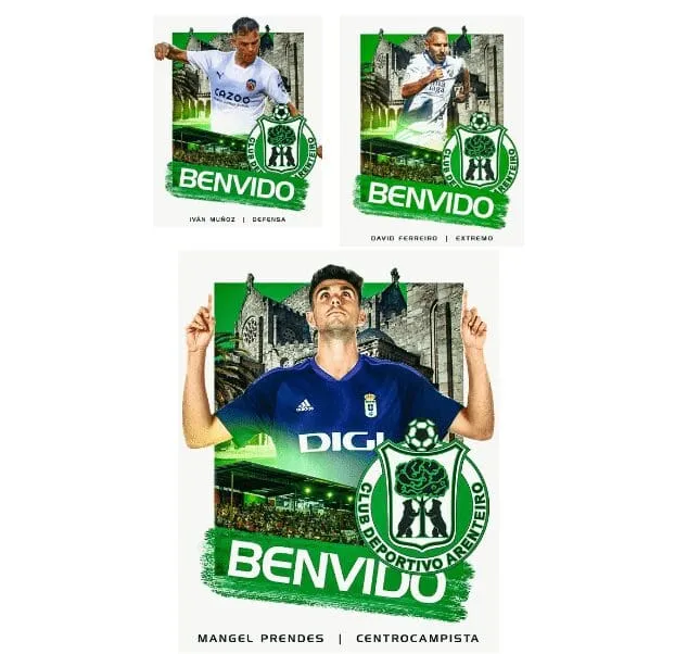 ¡Triple bomba en Espiñedo! El Arenteiro refuerza su plantilla con tres nuevos fichajes