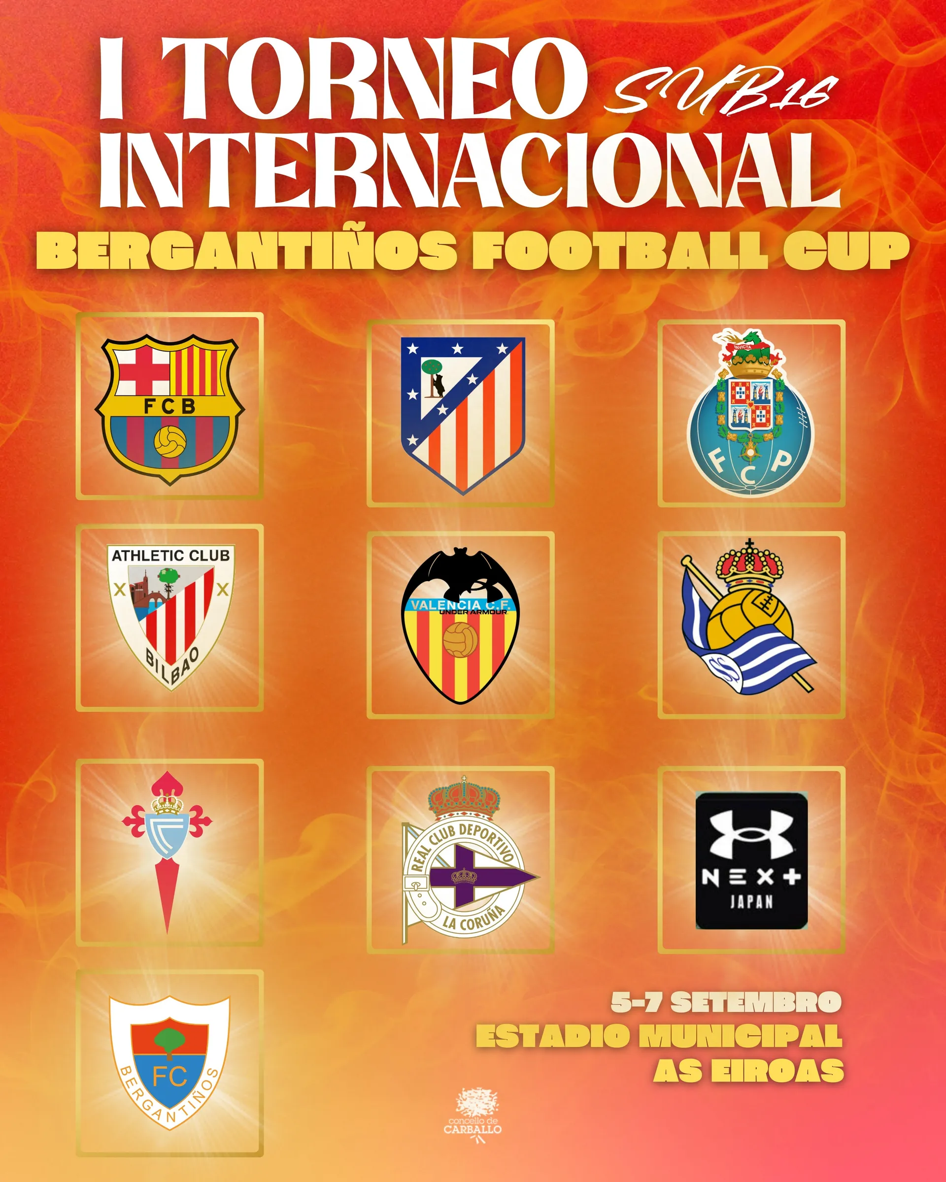🔥 Torneo internacional SUB-16 en As Eiroas: ¡10 gigantes del fútbol juvenil se citan en Carballo! ⚽🔥