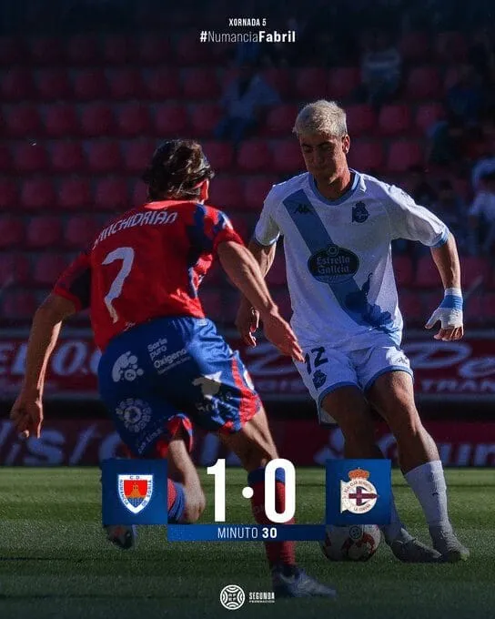 El Fabril mereció más en Soria, pero cae 1-0 ante el líder Numancia