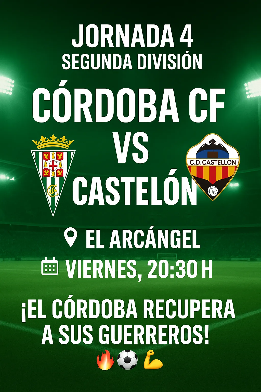 💥 El Córdoba CF recupera artillería antes del duelo clave contra el Castellón